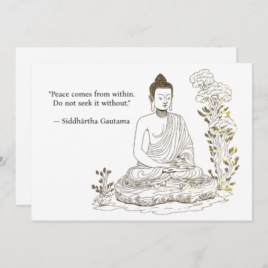 Vrede komt van binnenuit Boeddha Kaart (Voorkant / Achterkant)