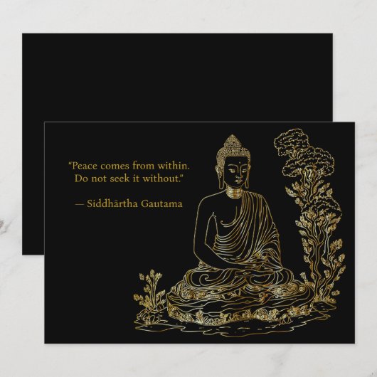 Vrede komt van binnenuit Boeddha Kaart (Voorkant / Achterkant)