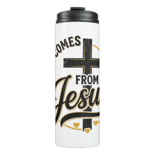 Vrede Komt Van Jezus Christelijk Kruis Shirt Thermosbeker