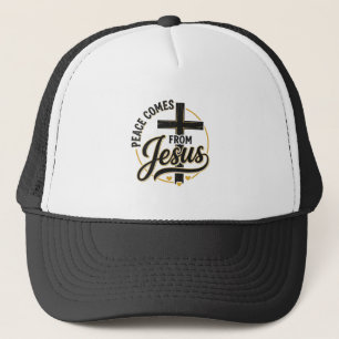 Vrede Komt Van Jezus Christelijk Kruis Shirt Trucker Pet