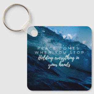 Vrede komt wanneer... Christelijke typografie Sleutelhanger