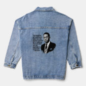 Vrede & Kracht – Malcolm X Inspirerende Quote Denim Jacket (Achterkant)