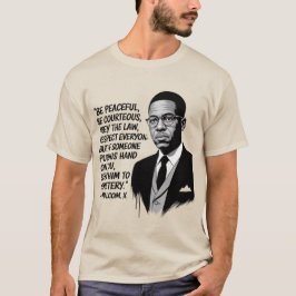 Vrede & Kracht – Malcolm X Inspirerende Quote T-shirt