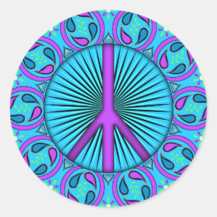Vrede ~ Leaf Ronde Sticker