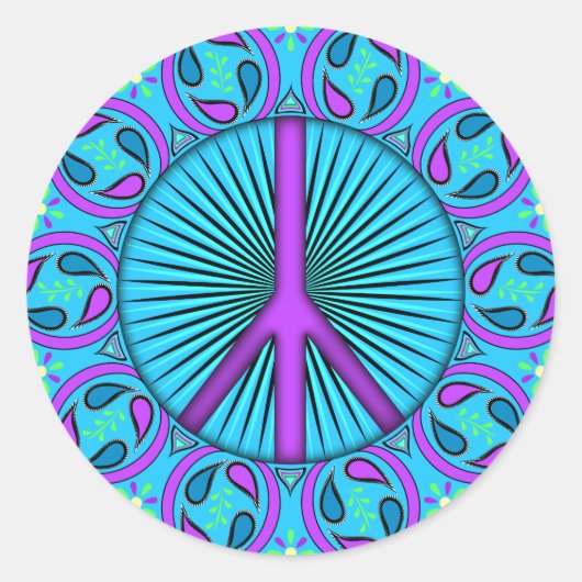 Vrede ~ Leaf Ronde Sticker (Voorkant)