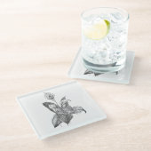 Vrede lelie Hand getrokken Fijne Botanische Kunst Glazen Onderzetter (Schuin)