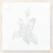 Vrede lelie Hand getrokken Fijne Botanische Kunst Glazen Onderzetter (Achterkant)