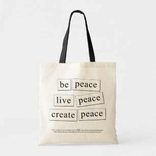 vrede leven vrede creëer vrede tote bag