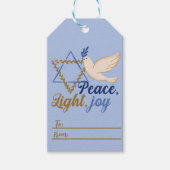 Vrede, Licht, Vreugde Chanoeka Cadeaulabel (Voorkant)