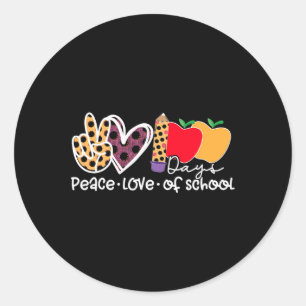 Vrede Liefde 100 dagen School Ronde Sticker