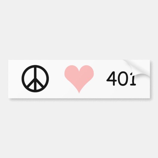 vrede , liefde , 401 bumpersticker (Voorkant)