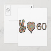 Vrede Liefde 60 Briefkaart (Voorkant / Achterkant)