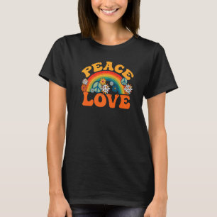 VREDE LIEFDE 60er 70er Tie Dye Groovy Regenboog Hi T-shirt