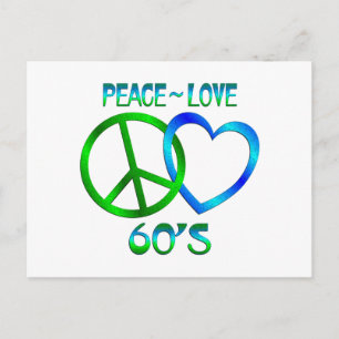 Vrede - Liefde 60's Briefkaart