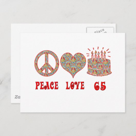Vrede Liefde 65 Briefkaart (Voorkant / Achterkant)