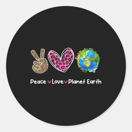 Vrede Liefde Aarde Dag Red onze planeet Milieu P Ronde Sticker (Voorkant)
