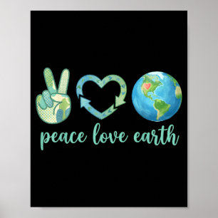 Vrede liefde aarde eco vriendelijk natuur aarde da poster