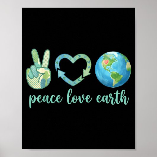 Vrede liefde aarde eco vriendelijk natuur aarde da poster (Voorkant)