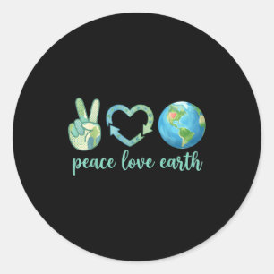 Vrede liefde aarde eco vriendelijk natuur aarde da ronde sticker