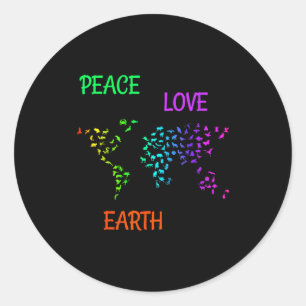 Vrede Liefde Aarde Planeet Groen Natuur Bescherm A Ronde Sticker