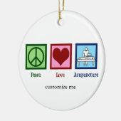 Vrede Liefde Acupunctuur Schattige Aangepaste Kers Keramisch Ornament (Links)