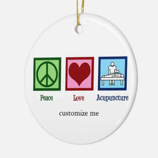 Vrede Liefde Acupunctuur Schattige Aangepaste Kers Keramisch Ornament (Links)