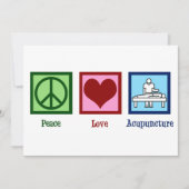 Vrede Liefde Acupunctuur Schattige Kerstmis Feestdagenkaart (Voorkant)