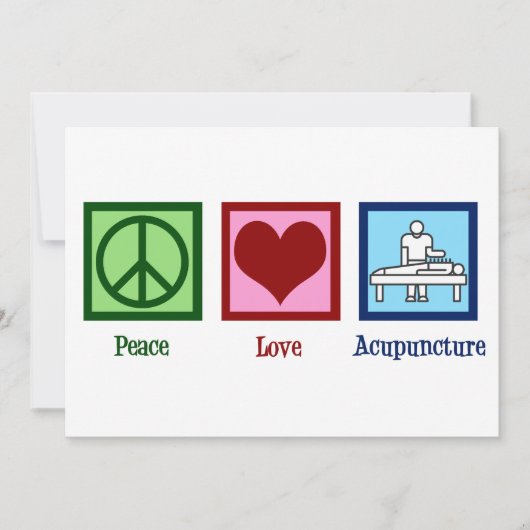 Vrede Liefde Acupunctuur Schattige Kerstmis Feestdagenkaart (Voorkant)