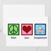 Vrede Liefde Acupunctuur Schattige Kerstmis Feestdagenkaart (Voorkant / Achterkant)