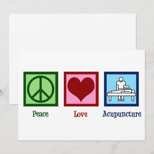 Vrede Liefde Acupunctuur Schattige Kerstmis Feestdagenkaart (Voorkant / Achterkant)