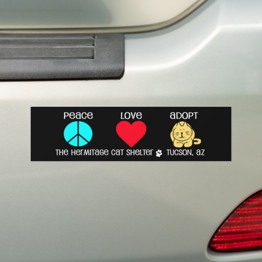 Vrede, liefde, adoptie- Bumpersticker (Op auto)
