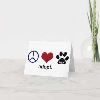 Vrede, liefde, adoptie kaart