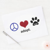 Vrede, liefde, adoptie ovale sticker (Envelop)