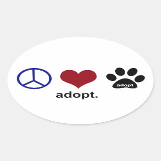 Vrede, liefde, adoptie ovale sticker