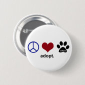 Vrede, liefde, adoptie ronde button 5,7 cm (Voorkant /achterkant)