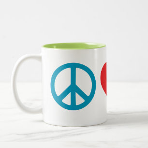 Vrede, liefde, advocaat 11oz tweekleurige koffiemok