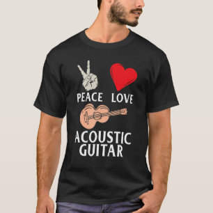 Vrede Liefde Akoestische Gitaar Gitaristen Muziek  T-shirt
