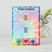 Vrede, liefde, akoestische gitaren kaart (Staand voorkant)