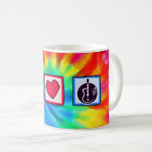 Vrede, liefde, akoestische gitaren koffiemok (Voorkant rechts)