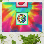 Vrede, liefde, akoestische gitaren theedoek (Gevouwen)