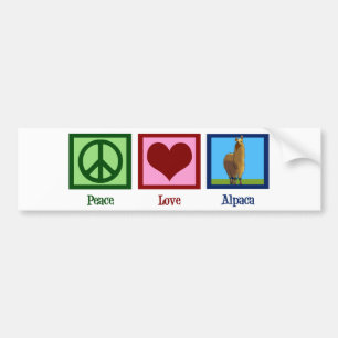 Vrede Liefde Alpaca Bumpersticker
