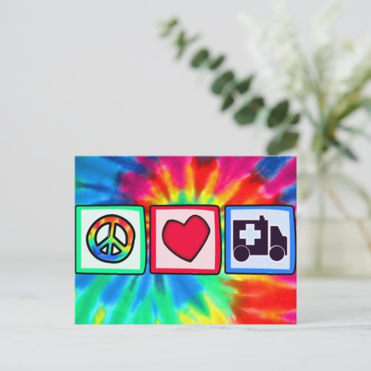 Vrede, liefde, ambulance briefkaart (Staand voorkant)