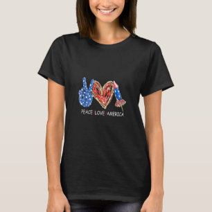 Vrede Liefde Amerika 4th of Juli VS vlag grafisch T-shirt