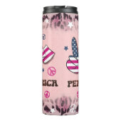 Vrede Liefde Amerika 4th van juli Onafhankelijkhei Thermosbeker (Achterkant)