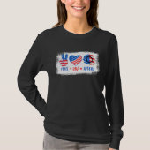 Vrede Liefde Amerika 4th van Juli Zonnebloem Ameri T-shirt (Voorkant)