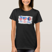 Vrede Liefde Amerika 4th van Juli Zonnebloem Ameri T-shirt (Voorkant)