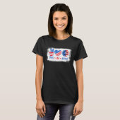 Vrede Liefde Amerika 4th van Juli Zonnebloem Ameri T-shirt (Voorkant volledig)
