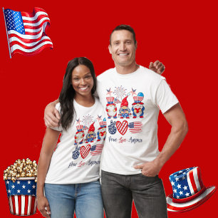Vrede Liefde Amerika Onafhankelijkheid Patriottisc T-shirt