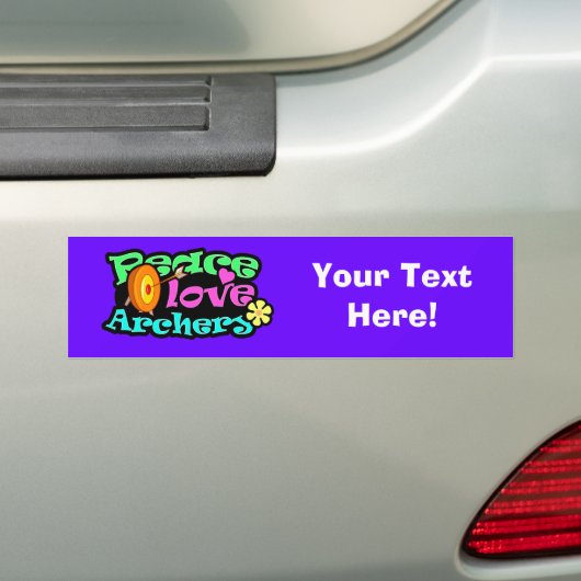 Vrede, liefde, Archery Bumpersticker (Op auto)