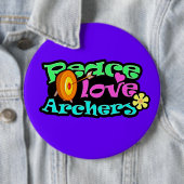 Vrede, liefde, Archery Ronde Button 6,0 Cm (In situ)